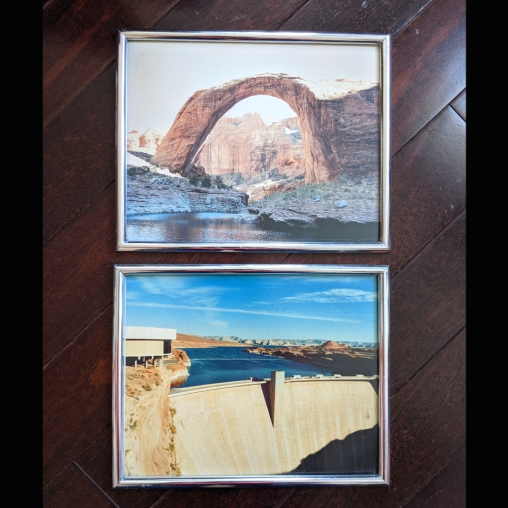 LAST CHANCE! 2 Vintage Framed Photos Glen Canyon Rainbow Bridge